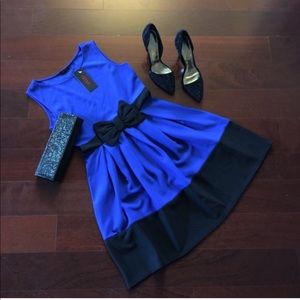 Colorblocked Bow Detailed Dress- Ships Next Day!